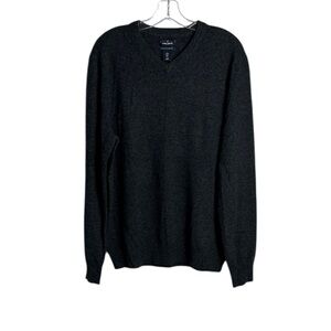 Daniel Hechter Paris Gray V Neck Men’s 100% Cashmere Sweater Size Large